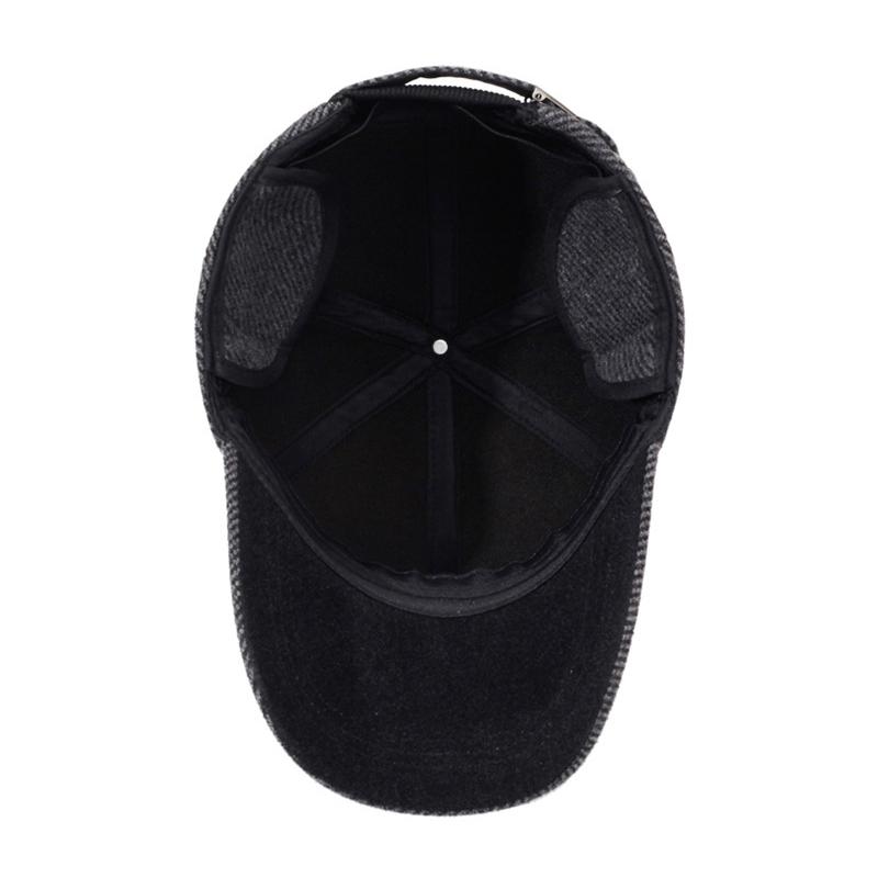 Autumn Winter Men's Warm Cap Middle-Aged Baseball Cap Outdoor Velvet Thick Cotton Cap