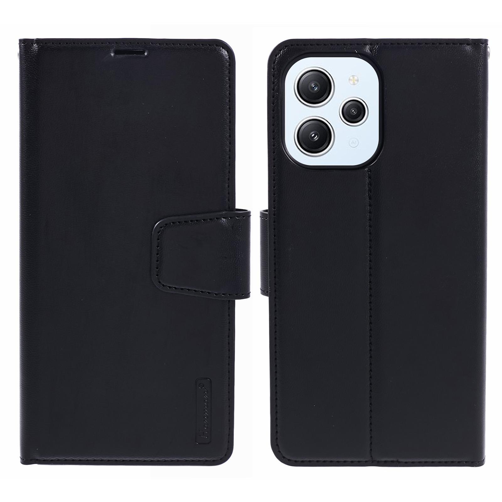 

HANMAN Mill Series for Xiaomi Redmi 12 4G/5G (Global)/Redmi Note 12R 5G/Poco M6 Pro 5G Case Wallet Phone Cover Black