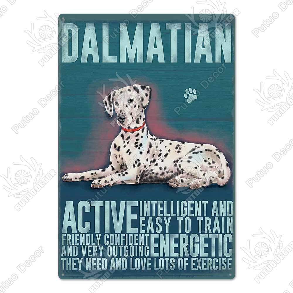 Putuo Decor Dog Vintage Tin Sign Plaque Metal Plate Wall Art Decoration for Living Room Man Cave Cafe Farm Home Retro Poster