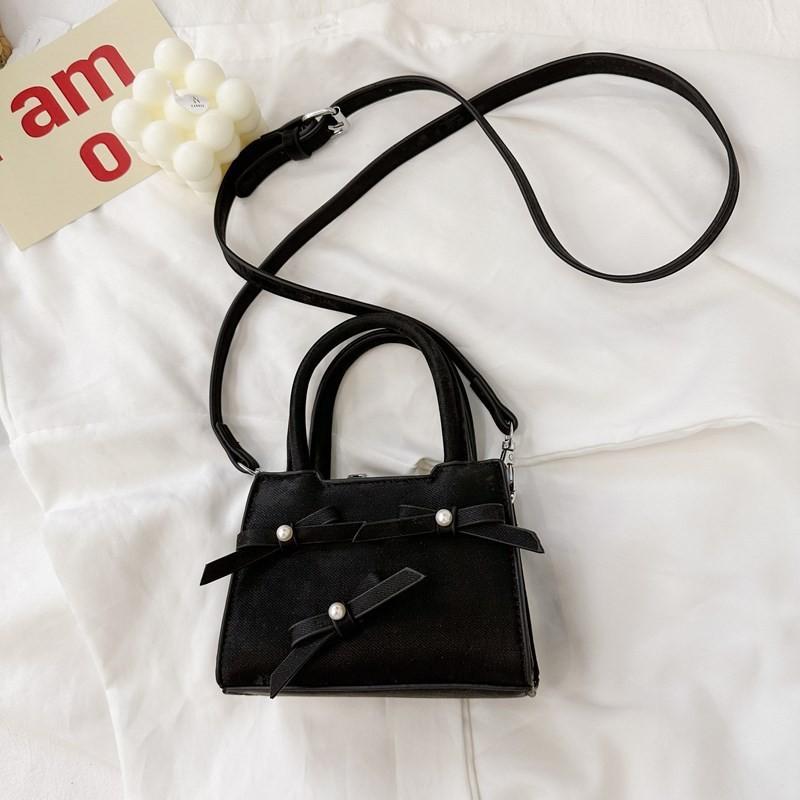 Cute Fashionable Bowknot Children's Tote Bag Elegant Mini Square Purse For Boys And Girls