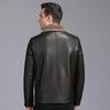 Genuine Leather Jacket Men's Fur Integrated Velvet Thickened Leather Jacket Lapel Zipper Jacket Winter Dad Wear Sheepskin