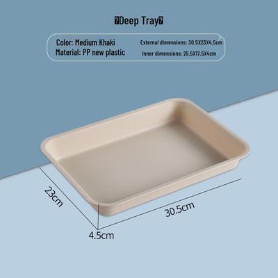 Zhishi Deep Rectangular Plastic Food Prep & Serving Tray