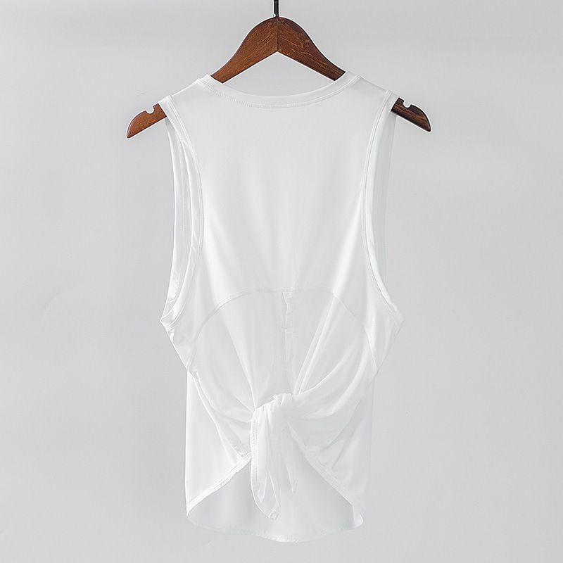 

New Arrival Yoga Vest T-shirt Women s Fitness Exercise Sleeveless Blouse Quick-Drying Loose Yoga Jacket Running Fitness Clothes White (with MeSH) S
