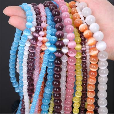4–12 mm Naturstein-Katzenaugen-Opal, lose Perlen für die Schmuckherstellung