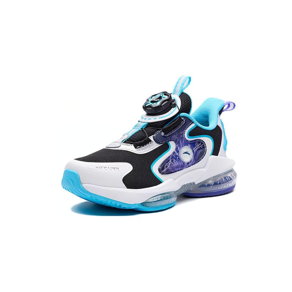 Anta Kids UFO 4.0 Comfortable Cushioning Non-Slip Breathable Lightweight Low-Top Running Shoes Kids Running Shoes White Black Blue 312239908-3