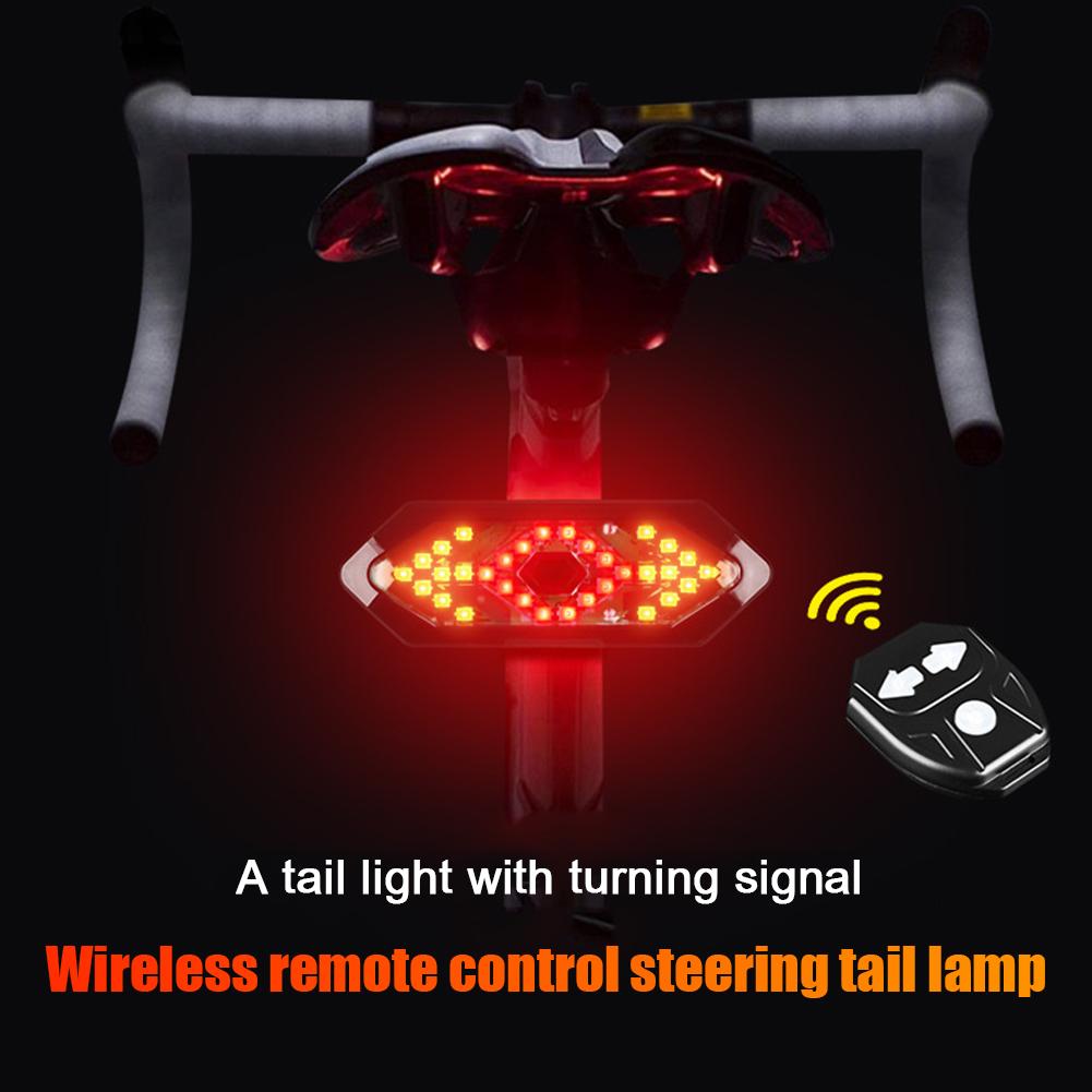 Wireless Bike Horn Alarm with Turn Signals USB Rechargeable Warning Cycling Lighting for Night Riding Bike Tail Lights
