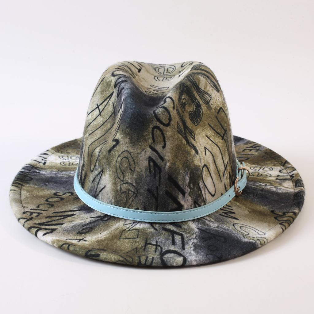 New European and American style letter printing fashion top hat men's and women's fashion jazz hat sunscreen sun hat