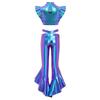 Girls Dance Crop Top with Flared Pants Mock Neck Sleeveless Mesh Rhinestone Ruffle Metallic Outfit Set