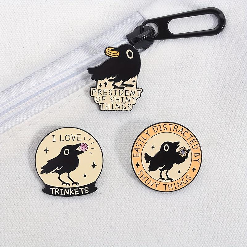 1pc Cute black bird pin -Alloy Metal Brooch for Jackets, Bags, Hats - Gifts for Women, Bird Lovers, Everyday Accessories