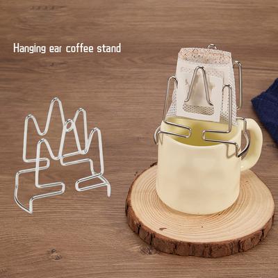 Disposable Ears Drip Bags Coffee Cup Holder Stainless Steel Reusable Tea Filters Shelf Dripper Baskets Filter Paper Bag Shelf
