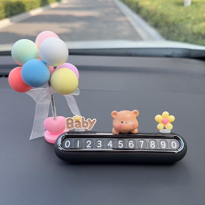 Cute Temporary Parking Phone Number Plate for Car Interior