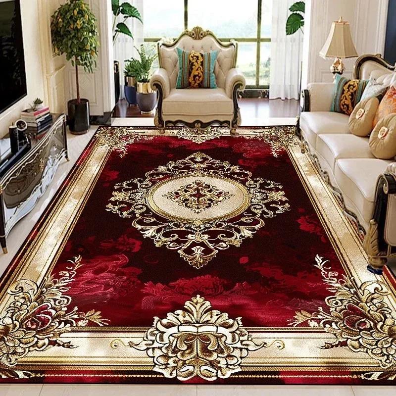 

European Retro Floral Area Rug Large Non Slip Carpet Washable Soft Rug for Living Room Bedroom Decor 60*90cm