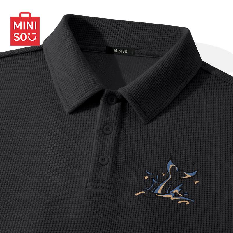 MINISO Men's Waffle Knit Polo Shirt