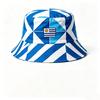 Men's Bucket Hat Lightweight Breathable Fabric Adjustable Fit Outdoor Sun Protection Hat with Embroidered Text and Flag Design
