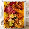 Golden Autumn Shower Curtain with Leaf Print High-Quality Home Decor for Bathroom Decorations