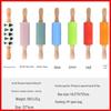 Silicone Rolling Pin Set: Large, Medium & Small with Wooden Handles, Silicone Mat, Dumpling Dough Tools & Hammer