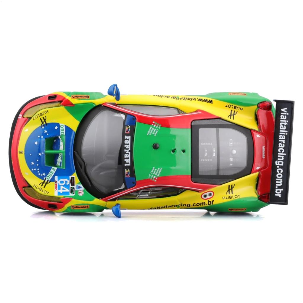 Bburago Scale Ferrari 458 Italia GT3 2015 Green Race Sports Car Diecast Model Car Finished Product 1/43 #64 / 18-36305