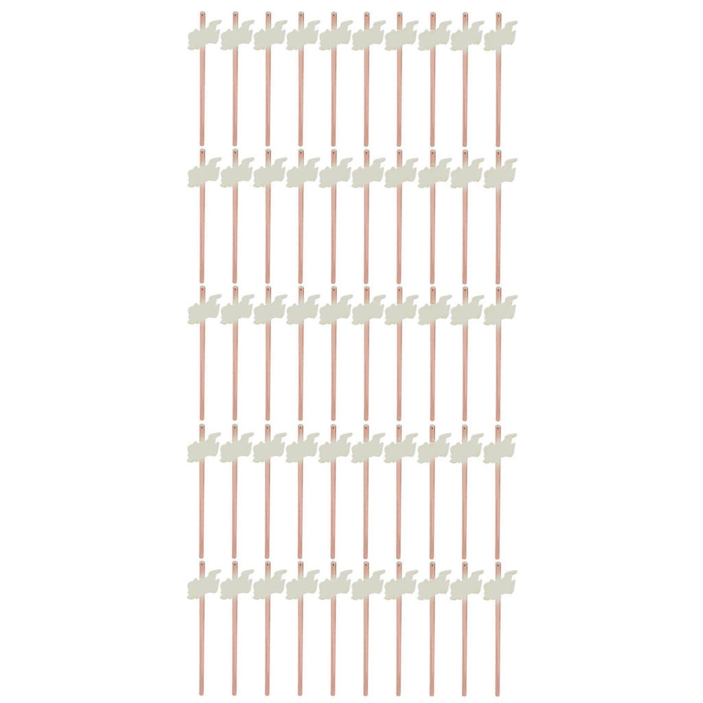 50Pcs Rose Gold Straws Rose Gold Durable Nontoxic Paper Elegant Design Gold Paper Straws with Cards Stickers