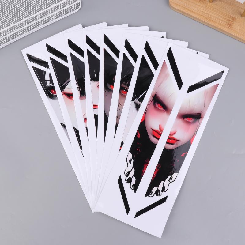 1Pair Waterproof Bike Front Suspension Fork Decals Peeking Eyes Bicycle Front Fork Stickers For Mountain Bike Off Road Bike