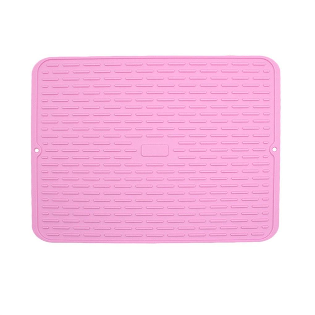 

Силиконовый коврик для сушки посуды, подставка для бутылок, большая толстая подставка для сушки посуды, кухонная мойка, аксессуары для прачечной розовый