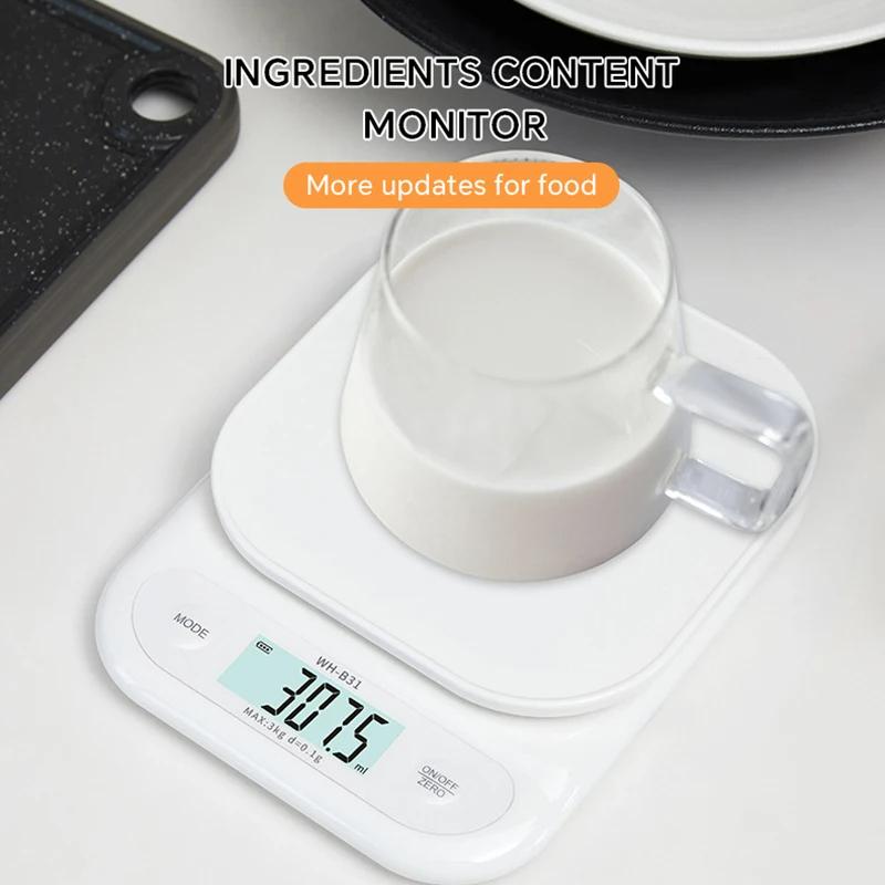 WH-B31 Kitchen Scale LCD Display USB Charging/Battery High Precision Kitchen Electronic Scale Tea Scale Weighing Baking Tools
