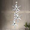 Rice-shaped Glass Chandelier, Snowflake Suspension Lamp, Art Lamp, Used In Living Room, Bedroom, Hotel Lobby, Led Indoor Lamp