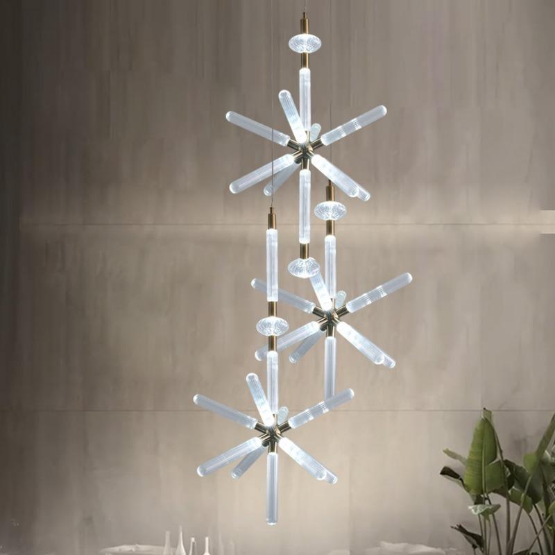 Rice-shaped Glass Chandelier, Snowflake Suspension Lamp, Art Lamp, Used In Living Room, Bedroom, Hotel Lobby, Led Indoor Lamp