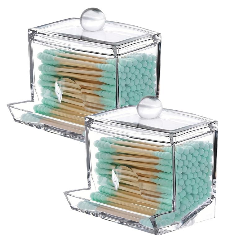 1/2pc  Cotton Swab Pads Holder, Cotton Buds Ball Dispenser, Bathroom Containers Canister Organizer, Clear Apothecary Jar Storage