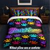 Neon Theme Custom Text Or Name 3Pcs Bedding Set,1 Flat Sheet & 2 Pillowcases Personalized Home Bedding