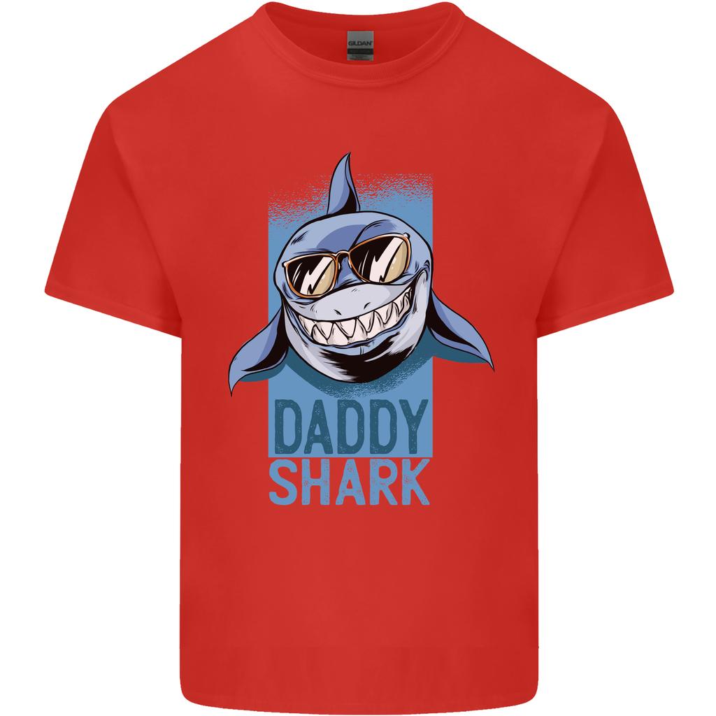 Daddy Shark Funny Fathers Day Unisexs Light Cotton TShirt