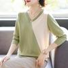 Maglione da donna a collo a V in maglia