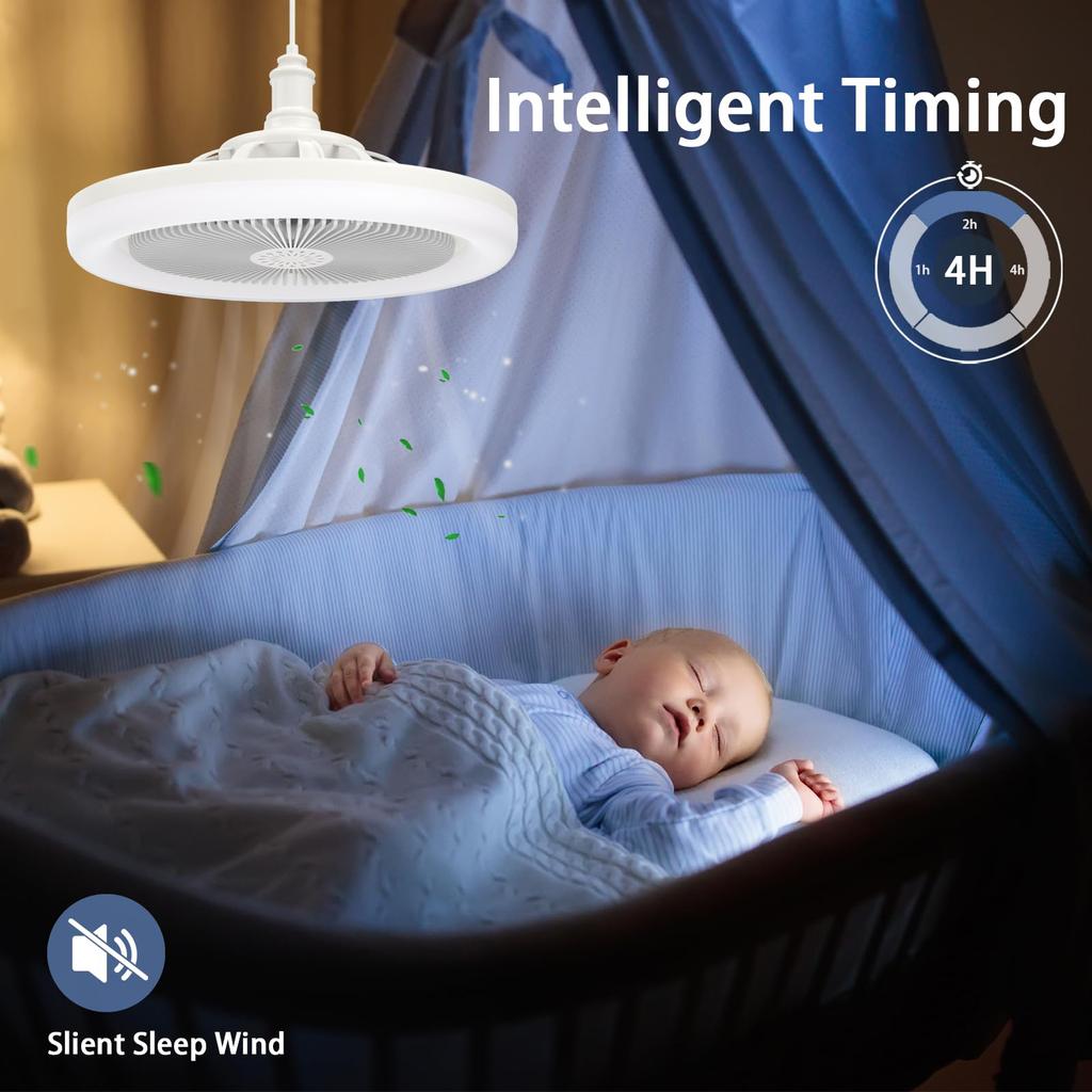 IRALAN Modern Ceiling Fan Light LED Intelligent Color Temperature Change E27 Easy To Install Remote Control Pendant Light