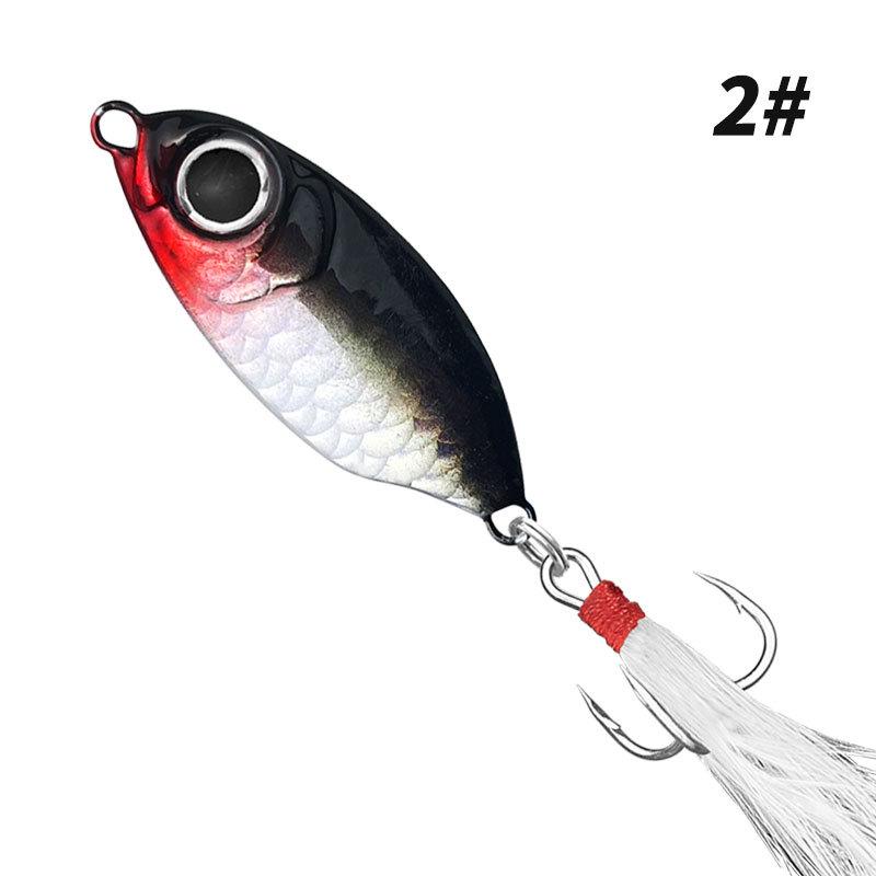 

Blue Fish Scale Long Cast Iron Plate Bait with Feathered Hook for Sea Fishing, 5g-20g 5g Bare (Without Hook and Ring)