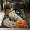 Tapis Renard Art Nouveau Flanelle Doux Tapis Enfant Animal Fantaisie Imprimé Chambre à Coucher Cuisine Tapis de Sol Antidérapant
