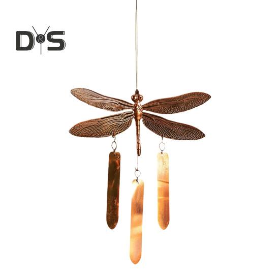 Vintage Dragonfly Wind Chime Weather-proof Indoor Outdoor Garden Patio Metal Dragonfly Hanging Wind Bell Decoration Ornament
