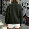 Damen Zip-Up Hoodie Langarm Stehkragen Lockerer Schnitt mit Taschen Lässige Oberbekleidung