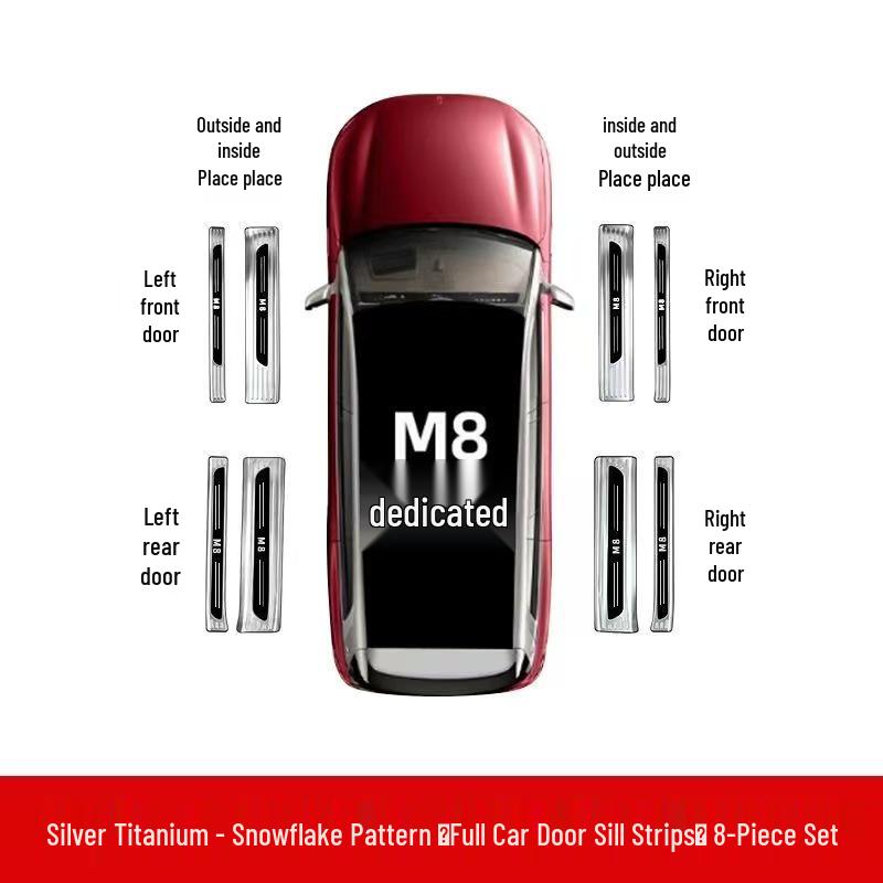 AITO M8 Stainless Steel Door Sill Protector & Trunk Guard