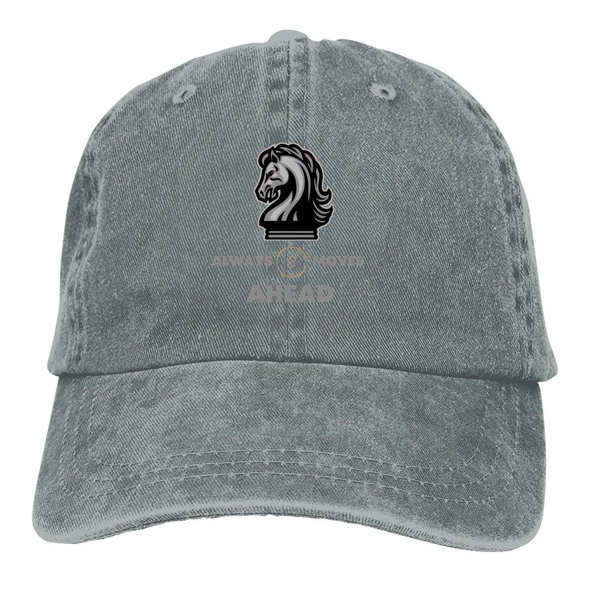 Always Three Moves Ahead Baseball Cap Unisex Hats Wounisex Visor Protection Snapback Chess Design Caps One Size