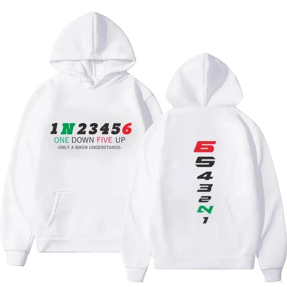 1N23456 Motorcycle Gear Biker Heartbeat Print Men's Hoodies Male Pullover Clothing Oversized Sweatshirts Graphic Women Tracksuit