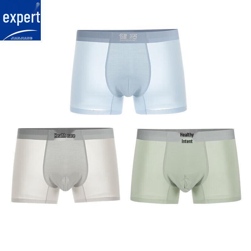Jianjiang Men's Ice Silk Boxer Briefs 3-Pack