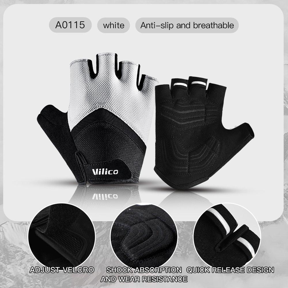 Radhandschuhe Atmungsaktiv, Schweißableitend, Bequem, Vielseitig, Stoßdämpfend, Rutschfest Mountainbike Fahren Kurzfingerhandschuhe