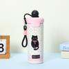Water Bottle Float Thermos Cup Stainless Steel Straw Cup Cartoon Water Cup with Rope Coffee Cup