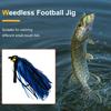 5pcs Colorful Bass Fishing Jigs - Weedless Football Swim Jigs with Metal Head & Silicone Skirt, Stainless Steel Flipping Lures
