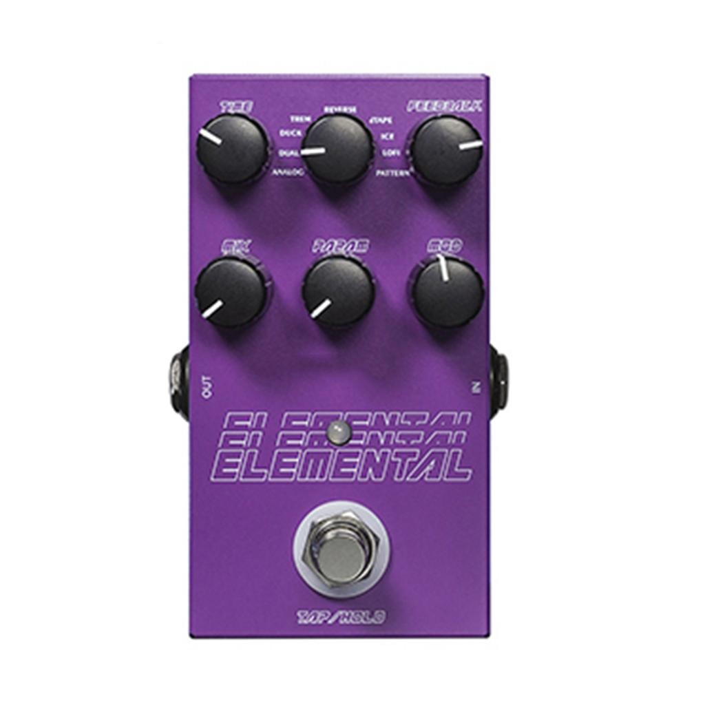 Digital Delay Pedal with 9 Effects Knob Control Guitar Pedal 6.35mm Input Output Metal Case DC9V Type C Power Supply