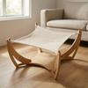 Woven Feline Sling Bed Handwoven Wooden Feline Sling Pet Furniture Freestanding Airy Design