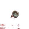 Elegant Women's Chinese Style Open Ring with Large Oval Chalcedony Inlay