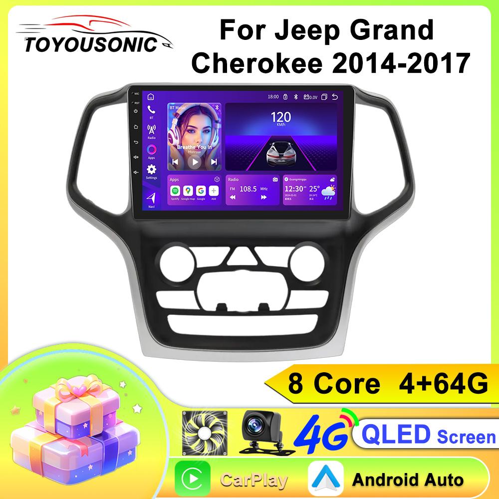 Android Car Multimedia Player For Jeep Grand Cherokee 2014-2017 GPS Navigation CarPlay 4G Head Unit Stereo Video Player