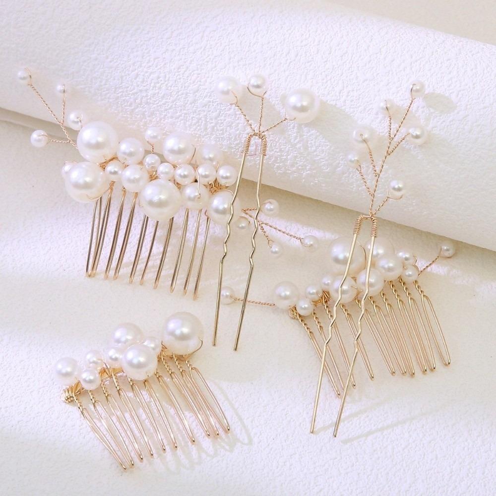 2/4/5Pcs Crystal Bridal Hair Accessories Sparkling Bride Headpiece Set U-shaped Hairpin Pin Party