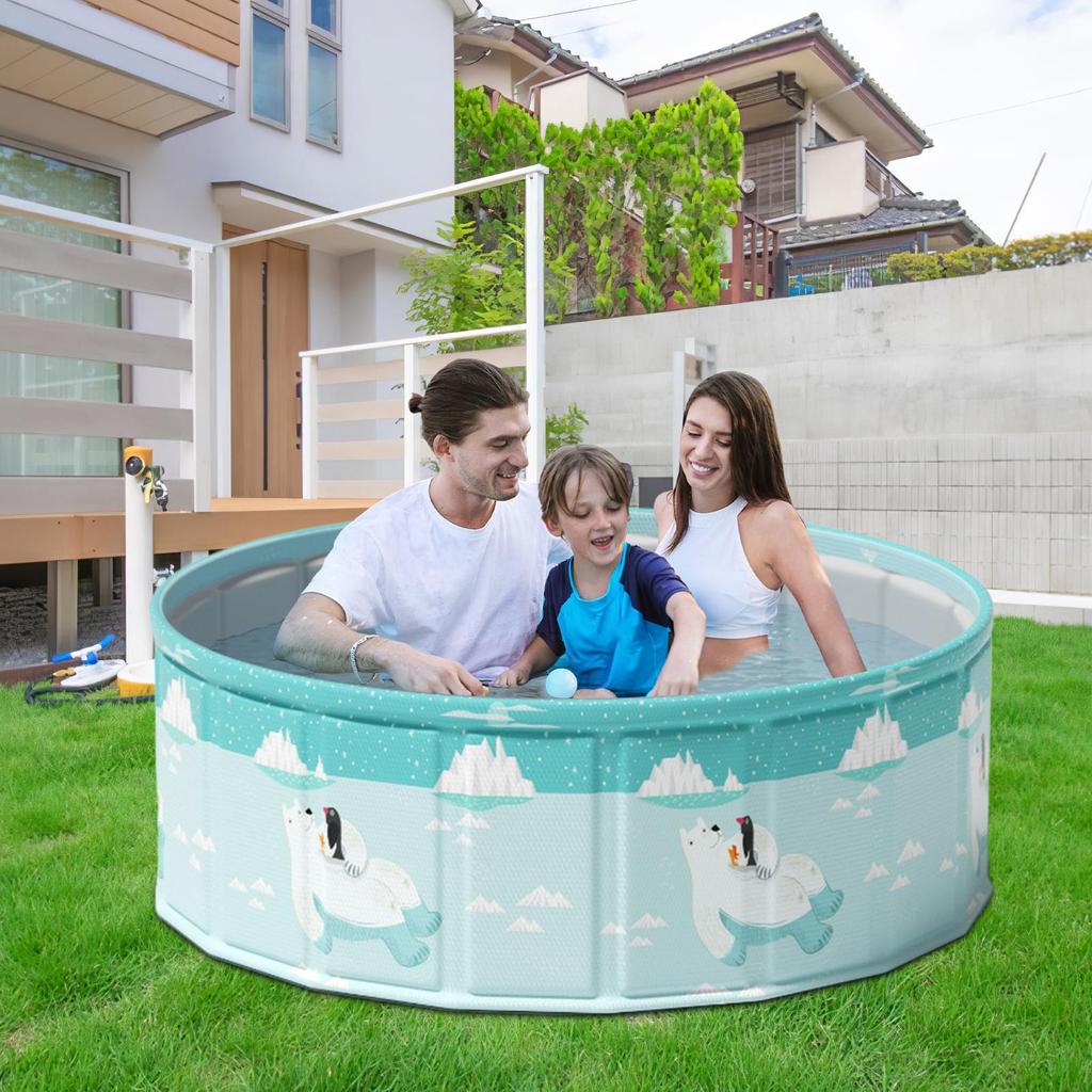 Cute Polar Bear Penguin Inflatable Swimming Pool Thickened PVC Wading Pool Large Size Foldable Family Outdoor Water Pool