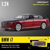 1/24 Scale BMW THE I7 G70 M70L Pure Electric New Energy Limousine Alloy Metal Diecast Car Model Sound & Light Ornaments Gift Child